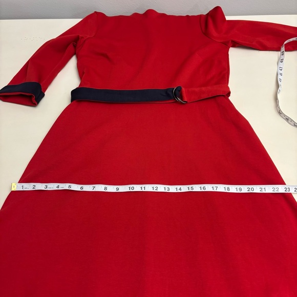 Boden Nerissa Ponte Midi Dress Red Navy size 12 - Picture 14 of 16